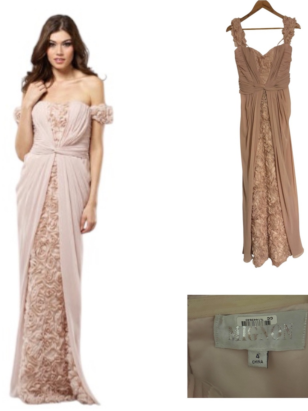 Mignon Blush Rosette Formal Gown